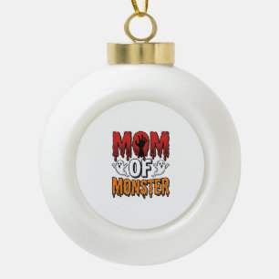 Mom of Monster Vintage Halloween Shirt Design_1 Ceramic Ball Christmas Ornament