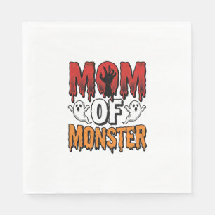 Mom of Monster Vintage Halloween Shirt Design_1 Napkin