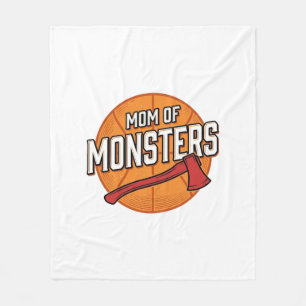 Mom of Monsters Vintage Basketball Mom Design_1 Fleece Blanket