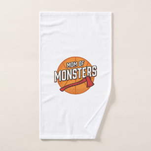 Mom of Monsters Vintage Basketball Mom Design_1 Hand Towel