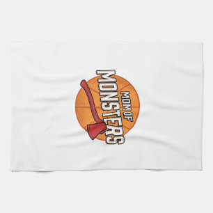 Mom of Monsters Vintage Basketball Mom Design_1 Kitchen Towel