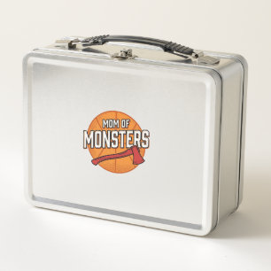 Mom of Monsters Vintage Basketball Mom Design_1 Metal Lunch Box