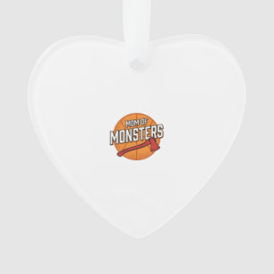 Mom of Monsters Vintage Basketball Mom Design_1 Ornament