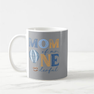 Mom Of Mr Onederful 1st Birthday Boy Hot Air Coffee Mug