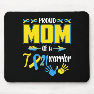 Mom Of T21 Warrior Down Syndrome Awareness Family Mouse Pad