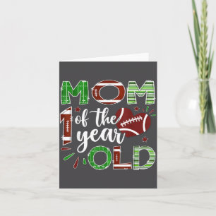 Mom Of The 1 Year Old Football First Birthday Boy Card