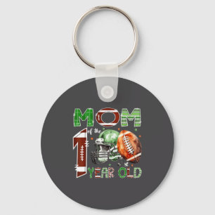 Mom Of The 1 Year Old Football Lover 1st Birthday Keychain