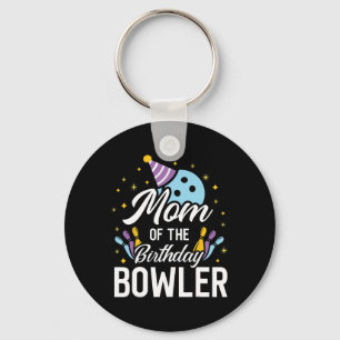Mom Of The Birthday Bowler Bowling Party Matching Keychain