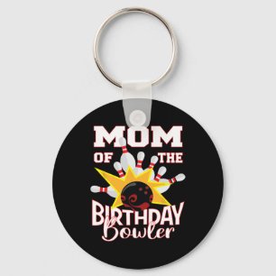 Mom Of The Birthday Bowler Kid Bowling Party Keychain