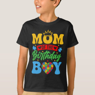 Mom Of The Birthday Boy Autism Love Heart Autism A T-Shirt