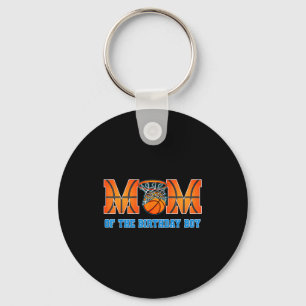 Mom of the birthday boy basketball theme family keychain