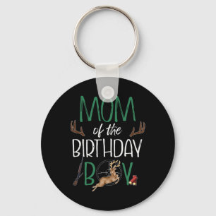 Mom Of The Birthday Boy Big One Birthday Deer Hunt Keychain