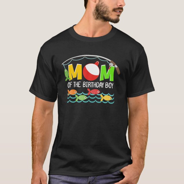Mom Of The Birthday Boy Big One Fishing Theme 1St T-Shirt (Front)