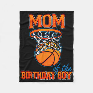 Mom Of The Birthday Boy Bysketbyll Birthday Family Fleece Blanket