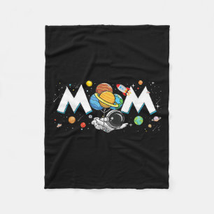 Mom Of The Birthday Boy Funny Astronaut Space Fami Fleece Blanket