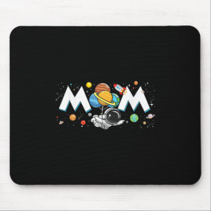 Mom Of The Birthday Boy Funny Astronaut Space Fami Mouse Pad