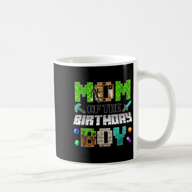 Mom Of The Birthday Boy Funny Gaming Birthday Xel  Coffee Mug (Right)