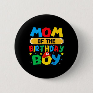 Mom Of The Birthday Boy Game Video Gaming Matching 2 Inch Round Button
