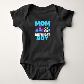Mom Of The Birthday Boy Llama Mom And Dad Family P Baby Bodysuit