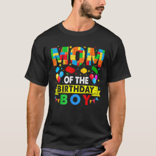 Mom Of The Birthday Boy Master Builder Blocks Toy  T-Shirt