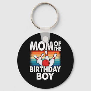 Mom Of The Birthday Boy Matching Family Bowling Bi Keychain