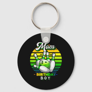 Mom Of The Birthday Boy Matching Family Bowling Bi Keychain