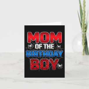Mom Of The Birthday Boy Matching Spider Family Par Card