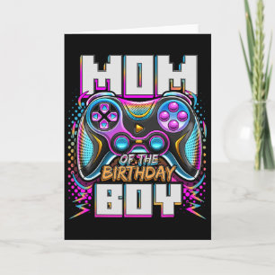 Mom Of The Birthday Boy Matching Video Game Birthd Card