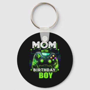 Mom Of The Birthday Boy Matching Video Game Birthd Keychain