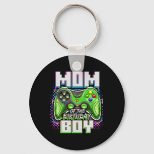Mom Of The Birthday Boy Matching Video Game Birthd Keychain