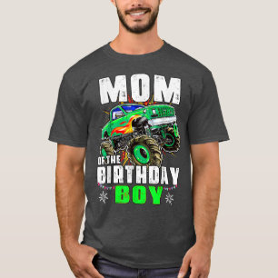 Mom Of The Birthday Boy Monster Truck Family Match T-Shirt