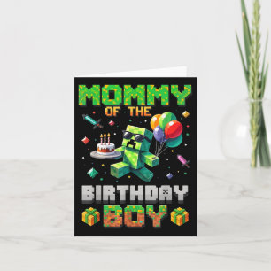 Mom Of The Birthday Boy Party Video Gamer Pixel Nu Card
