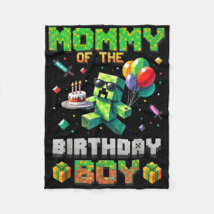 Mom Of The Birthday Boy Party Video Gamer Pixel Nu Fleece Blanket