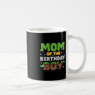Mom Of The Birthday Boy Pixel Gamer Party Matching Coffee Mug