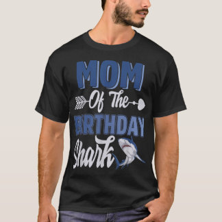 Mom Of The Birthday Boy Shark Ocean Matching Famil T-Shirt