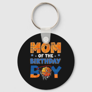 Mom Of The Birthday Boy Sketll Ller Bday Family Pa Keychain