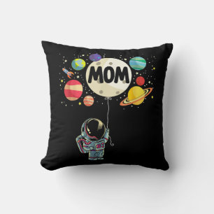 Mom of The Birthday Boy Space Astronaut 1st Birthd Throw Pillow