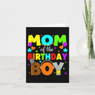 Mom Of The Birthday Boy Sprunky Colourful Party Fo Card