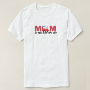 Mom of the birthday boy Train Birthday T-Shirt