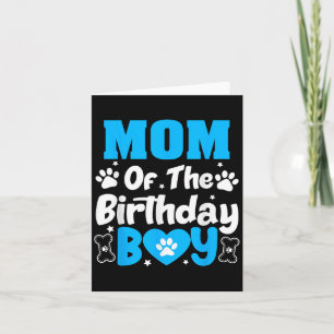 Mom Of The Birthday Dog Paw Family Matching Party  Card