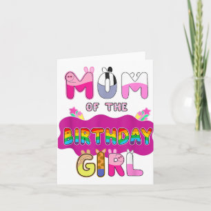Mom Of The Birthday Girl Family Pig Party Decorati Card