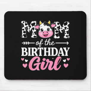 Mom of the birthday girl farmer cow lover women mouse pad