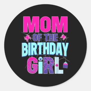 Mom Of The Birthday Girl Shirt Matching Family Spi Classic Round Sticker
