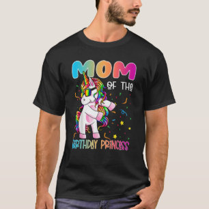 Mom of the Birthday Princess Flossing Unicorn Gi T-Shirt