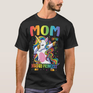 Mom of the Birthday Princess Mom Dabbing Unicorn G T-Shirt