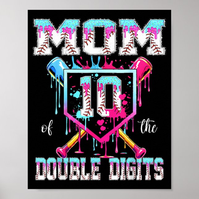 Mom of the double digits 10th birthday boy basebal poster (Front)