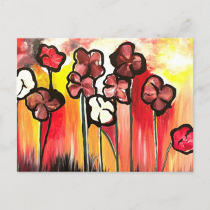 Mom Of The Flowers Handpainted Acrylic Postcard