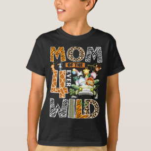 Mom of the four wild safari jungle 4th birthday bo T-Shirt