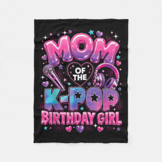 Mom Of The Korean Music Birthday Girls Fleece Blanket