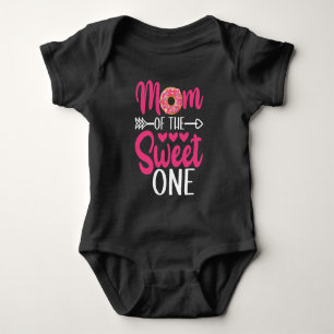Mom of the Sweet One Sprinkled Doughnut Baby Bodysuit